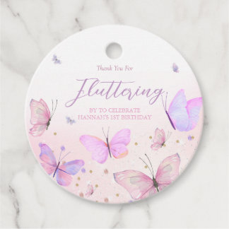 Butterfly Theme Round Favour Tags