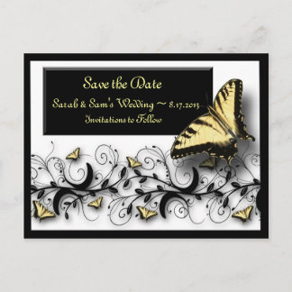 Butterfly Theme Save the Date Announcement Postcard
