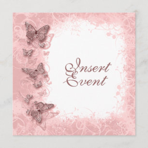 Butterfly theme wedding engagement birthday invitation