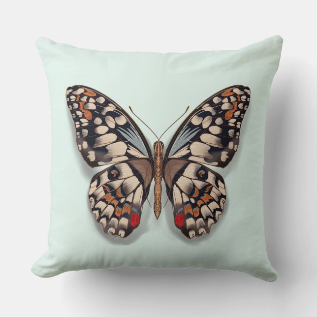 Butterfly Throw Pillow, Poufs Cushion (Front)