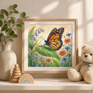 Butterfly Tiny Insects Nursery Poster