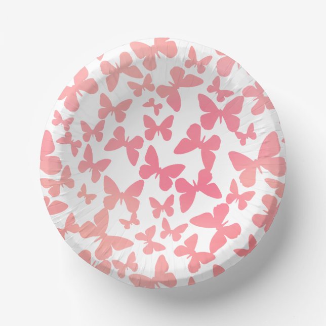 Butterfly Toss (Peach) Paper Plate (Front)