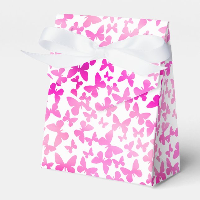 Butterfly Toss (Pink) Favour Box (Front Side)