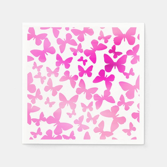 Butterfly Toss (Pink) Napkin (Front)