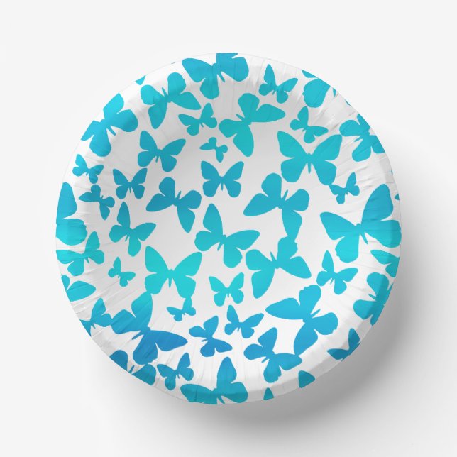 Butterfly Toss (Teal) Paper Plate (Front)