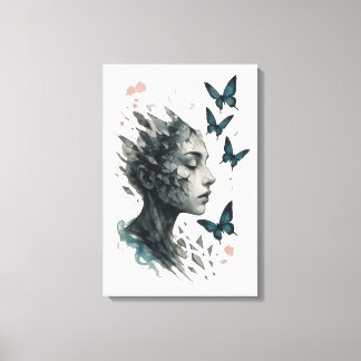 Butterfly Transformation Art - Mental Health Gift Canvas Print
