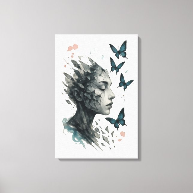 Butterfly Transformation Art - Mental Health Gift Canvas Print (Front)