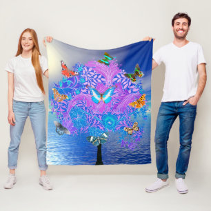 Butterfly Tree Fleece Blanket