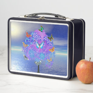 Butterfly Tree Metal Lunch Box