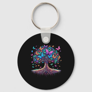 Butterfly Tree Nature  Key Ring