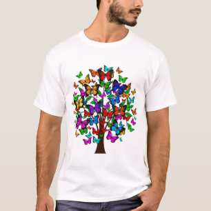 Butterfly Tree Shirt, Colourful Butterflies, ZKOAG T-Shirt