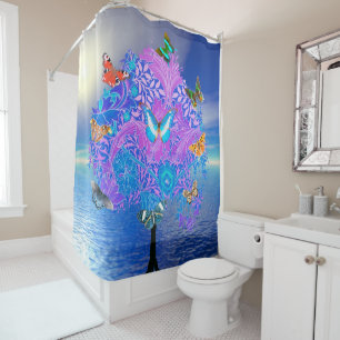 Butterfly Tree Shower Curtain