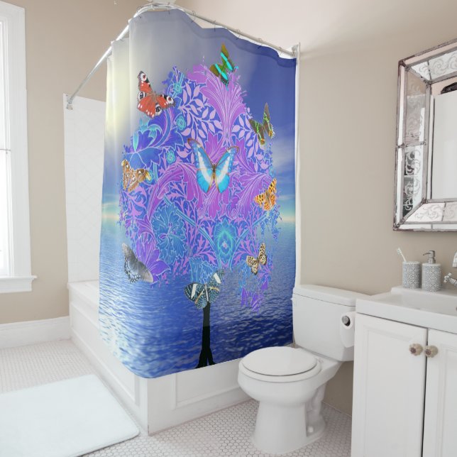 Butterfly Tree Shower Curtain (In Situ)