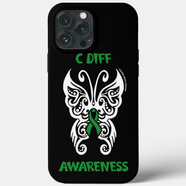 Butterfly/Tribal...C Diff Case-Mate iPhone Case (Back)