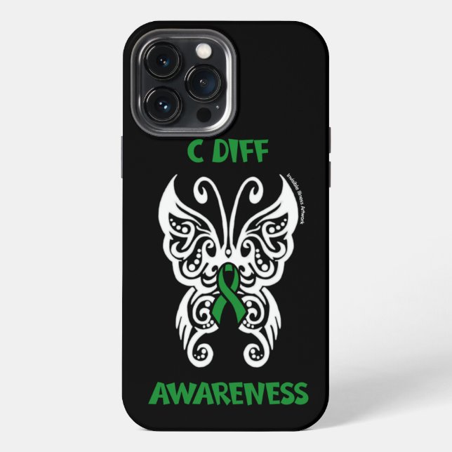 Butterfly/Tribal...C Diff iPhone Case (Back)