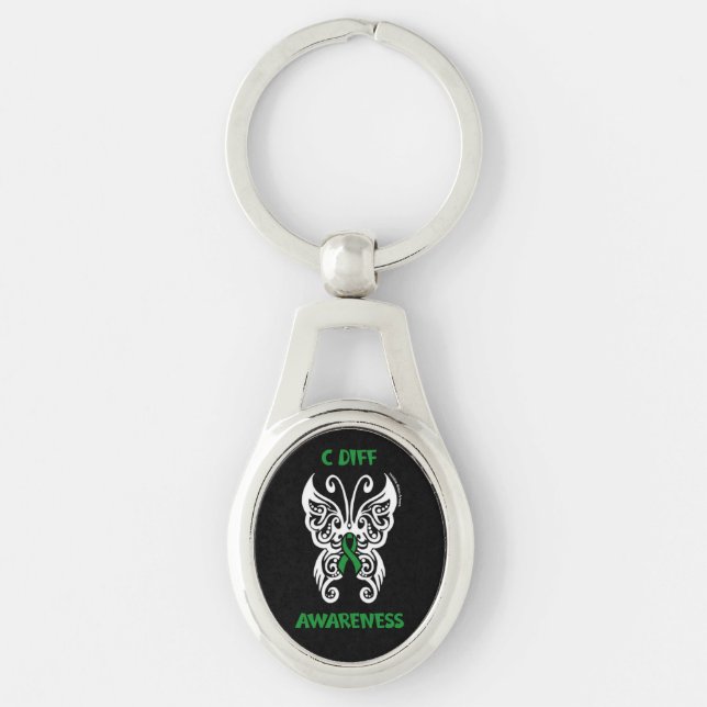 Butterfly/Tribal...C Diff Key Ring (Front)