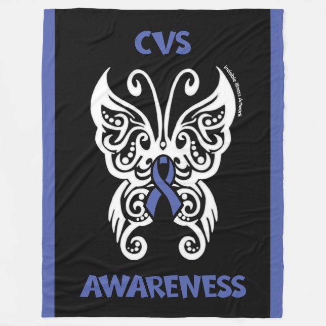 Butterfly/Tribal...CVS Fleece Blanket (Front)