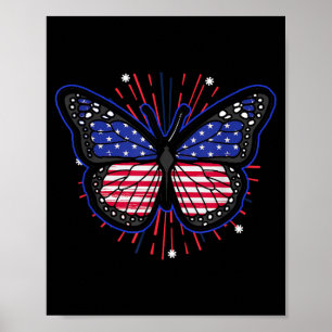 Butterfly USA American Flag _ Independence Day _ Poster