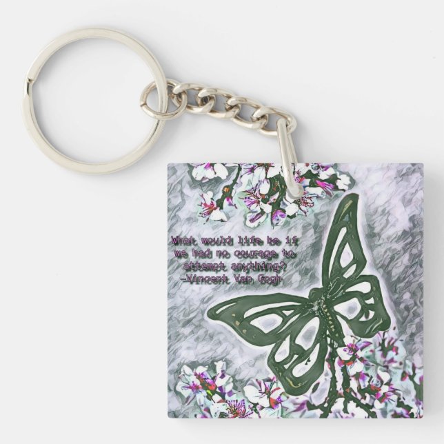 Butterfly Van Gogh Key Ring (Front)