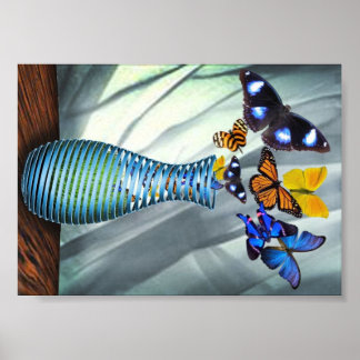 Butterfly Vase Poster