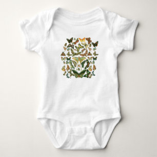 Butterfly Vintage Antique Butterflies Art Baby Bodysuit