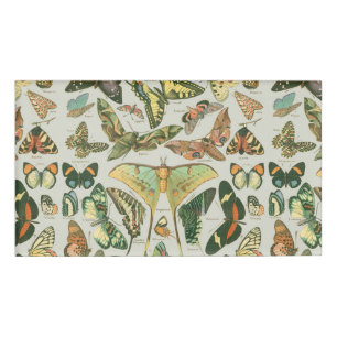 Butterfly Vintage Antique Butterflies Art Name Tag