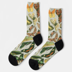 Butterfly Vintage Antique Butterflies Art Socks