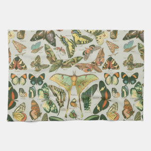 Butterfly Vintage Antique Butterflies Art Tea Towel