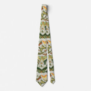Butterfly Vintage Antique Butterflies Art Tie