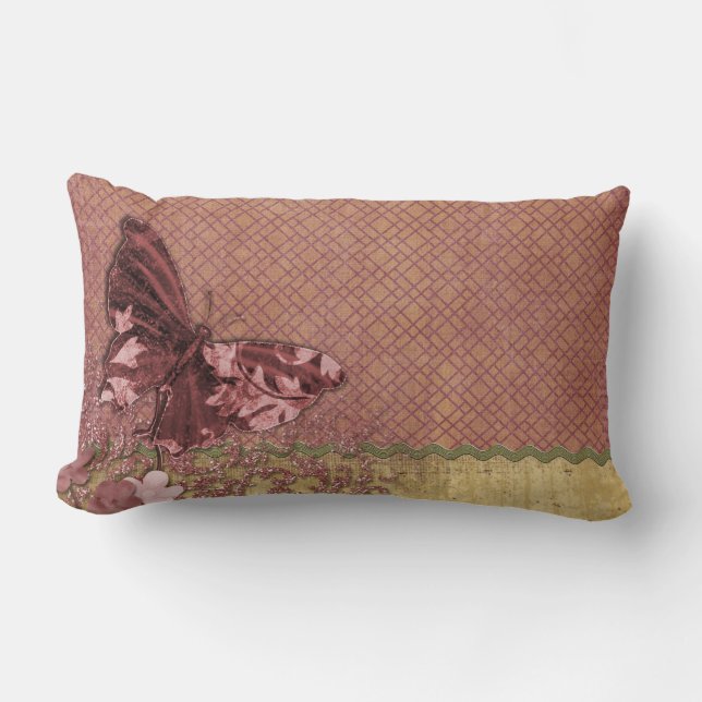 Butterfly vintage decor lumbar cushion (Front)