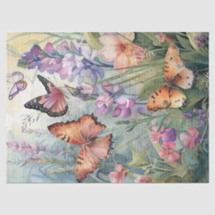 Butterfly Vintage Hand Writing Letter Decoupage Tissue Paper