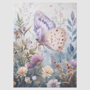 Butterfly Vintage Hand Writing Letter Decoupage Tissue Paper