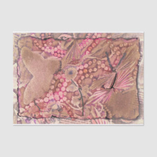 Butterfly Vintage Watercolor Pink Sepia Romantic Tissue Paper
