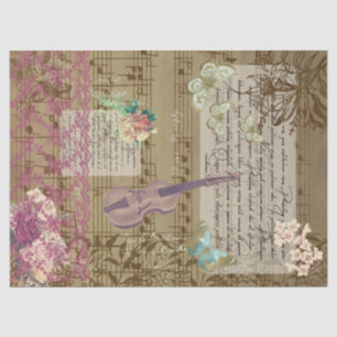 Butterfly, Violin and Lace Ephemera Tissue Paper