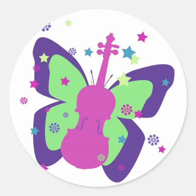 Butterfly Violin Sticker (Front)