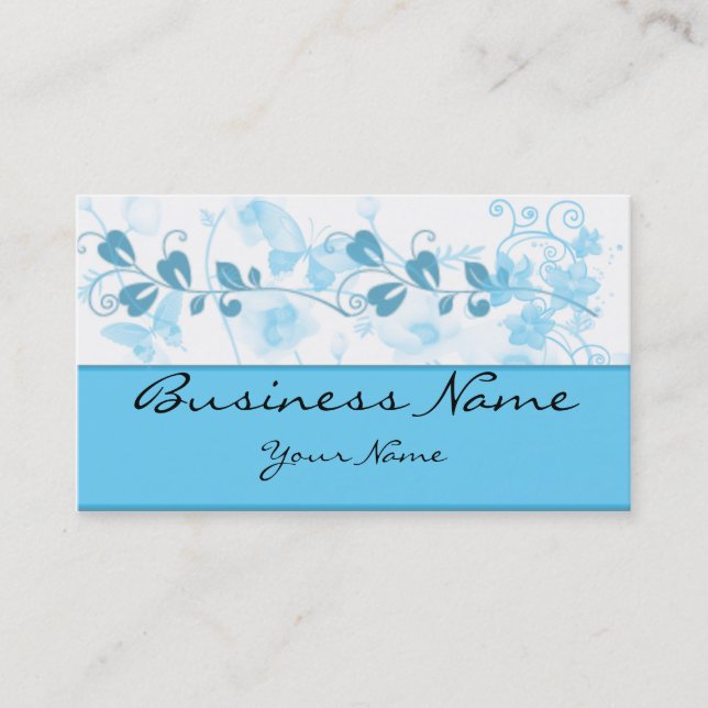 Butterfly Visions in Blue Business Card (Front)
