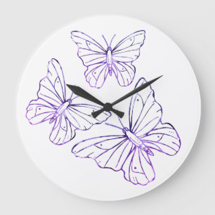 Butterfly wall-clock large clock