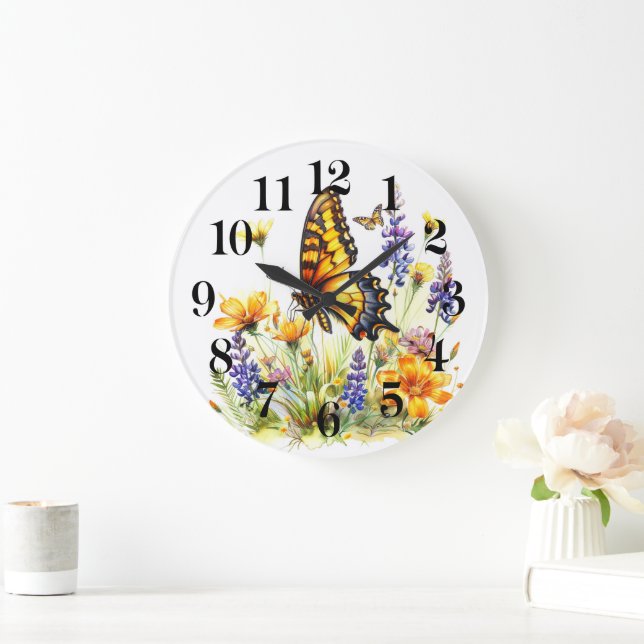 Butterfly Wall Large Clock (Home)