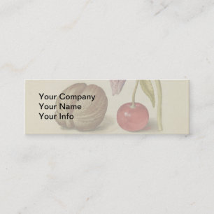 Butterfly Walnut Flower Cherry Watercolor Art Mini Business Card