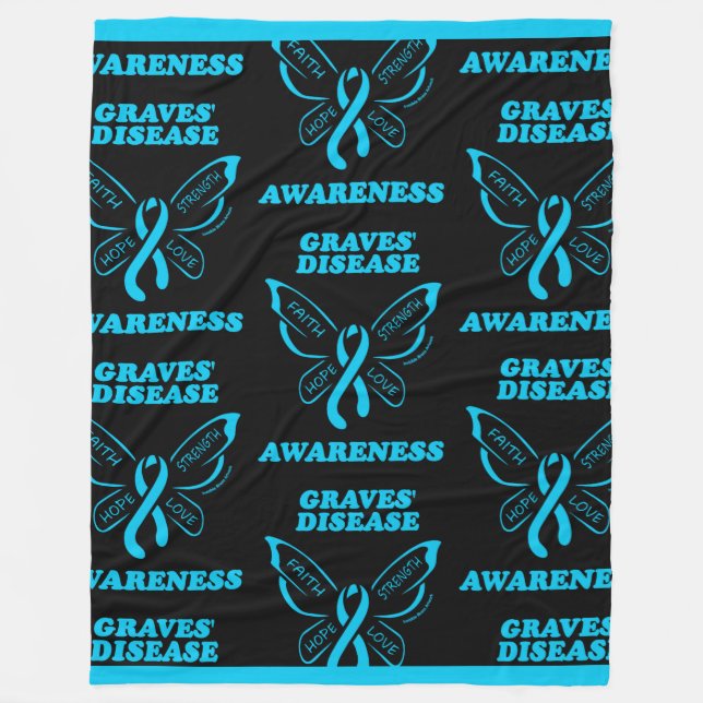 Butterfly/Warrior...Graves' Fleece Blanket (Front)