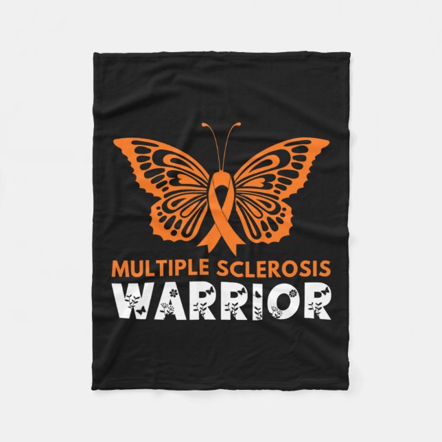Butterfly Warrior Multiple Sclerosis Awareness Ora Fleece Blanket (Front)