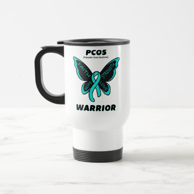 Butterfly/Warrior...PCOS Travel Mug (Left)