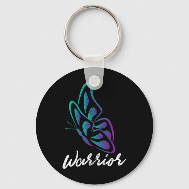 Butterfly Warrior - Suicide Prevention Awareness  Key Ring (Front)