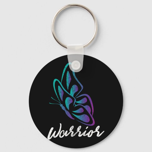 Butterfly Warrior - Suicide Prevention Awareness  Key Ring (Front)