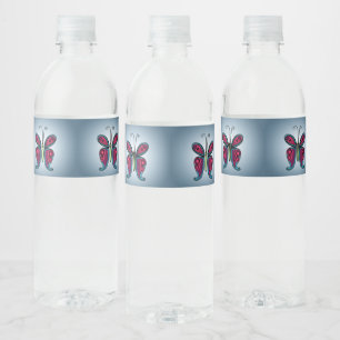 Butterfly  water bottle label