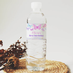 Butterfly Water Bottle Label Birthday Party