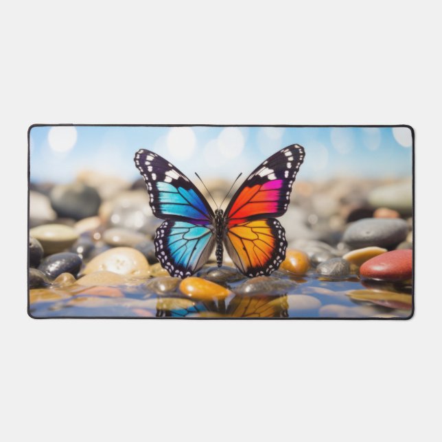 Butterfly Water Nature Serene Tranquil  Desk Mat (Front)