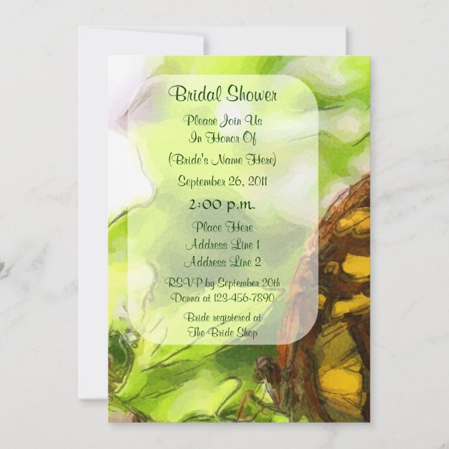 Butterfly Watercolor Art Bridal Shower  Invitation (Front)