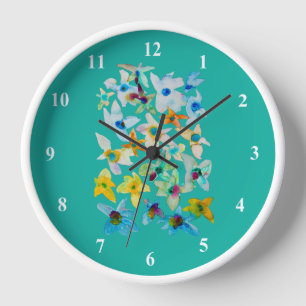 Butterfly watercolor art clock