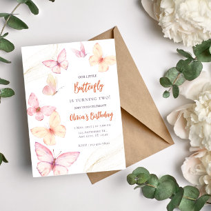 Butterfly Watercolor Birthday Invitation
